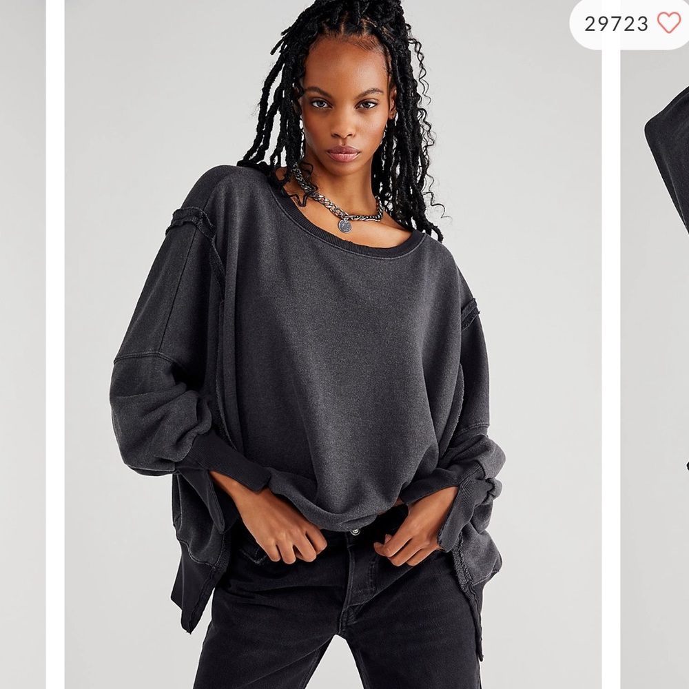 Free People Camden Sweatshirt Black XS